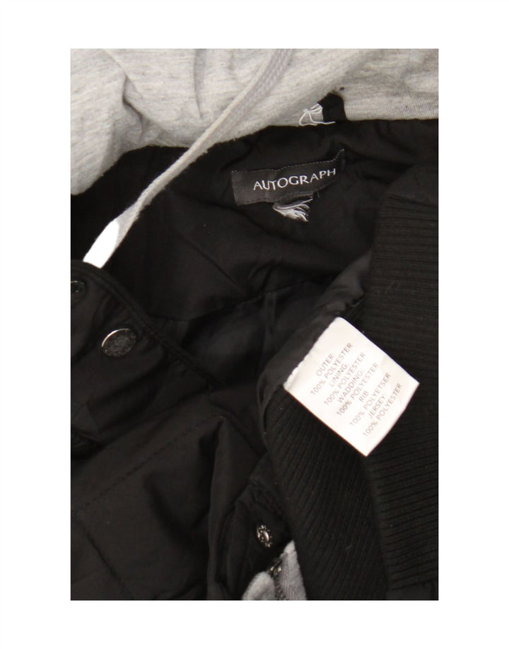 Gilet trapuntato con cappuccio da donna Marks & Spencer UK 18 XL poliestere nero