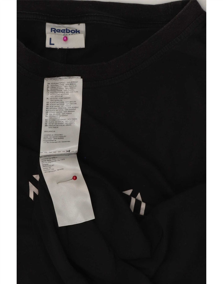 T-shirt grafica da uomo Reebok Top grande in cotone nero