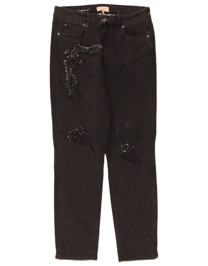 Jeans slim invecchiati da donna Ted Baker W28 L28 cotone nero