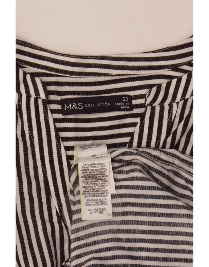 MARKS & SPENCER Camicetta camicia oversize da donna UK 20 2XL Gessato grigio