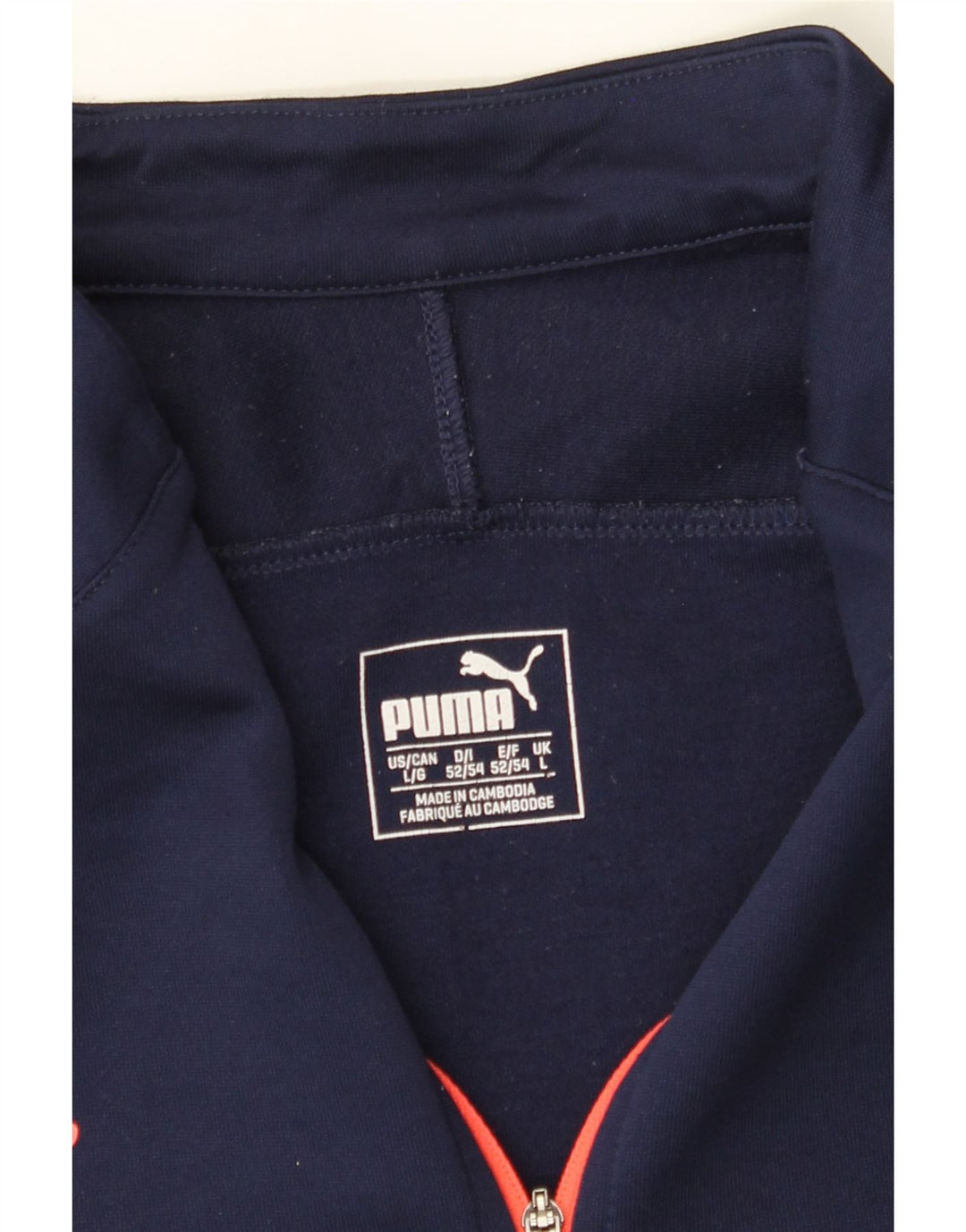 Maglia da ginnastica PUMA da uomo con zip e collo, taglia grande, blu navy