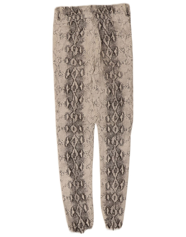 Pantaloni casual skinny da donna Zara EU 36 XS W26 L27 bianco stampa animalier