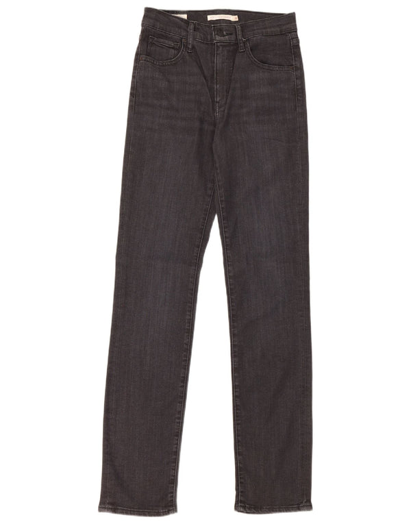 Jeans dritti a vita alta Levi's 724 da donna W26 L32 Lyocell nero