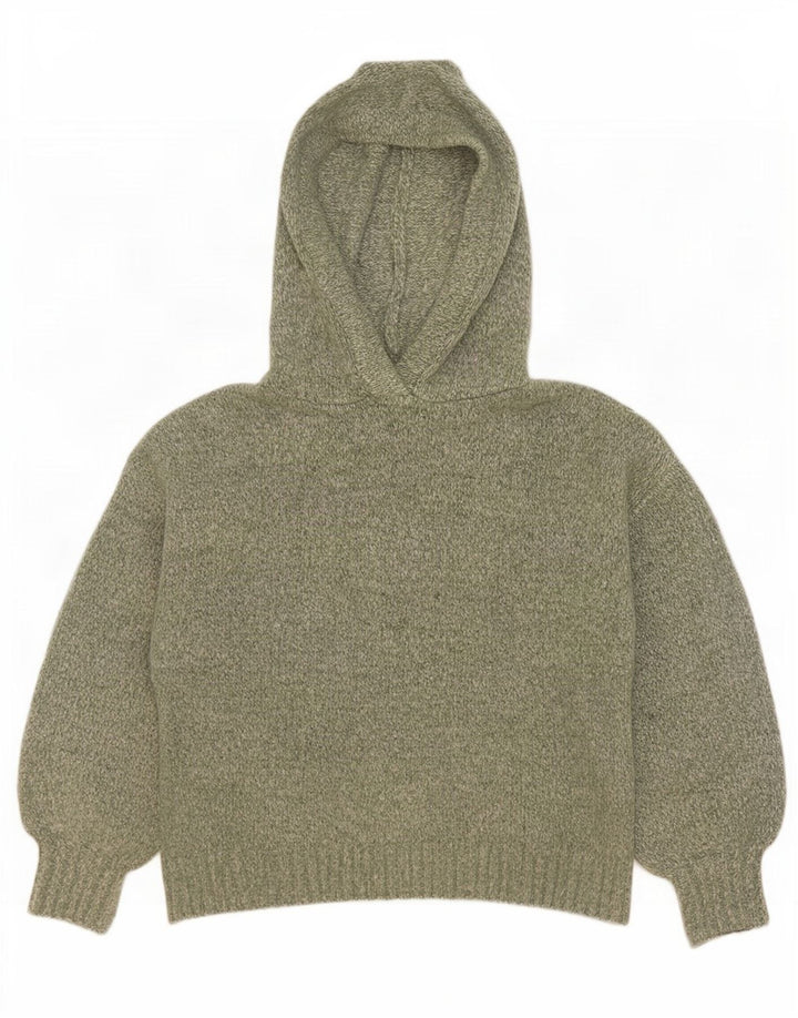 Maglione oversize con cappuccio da donna Zara UK 14 verde medio screziato
