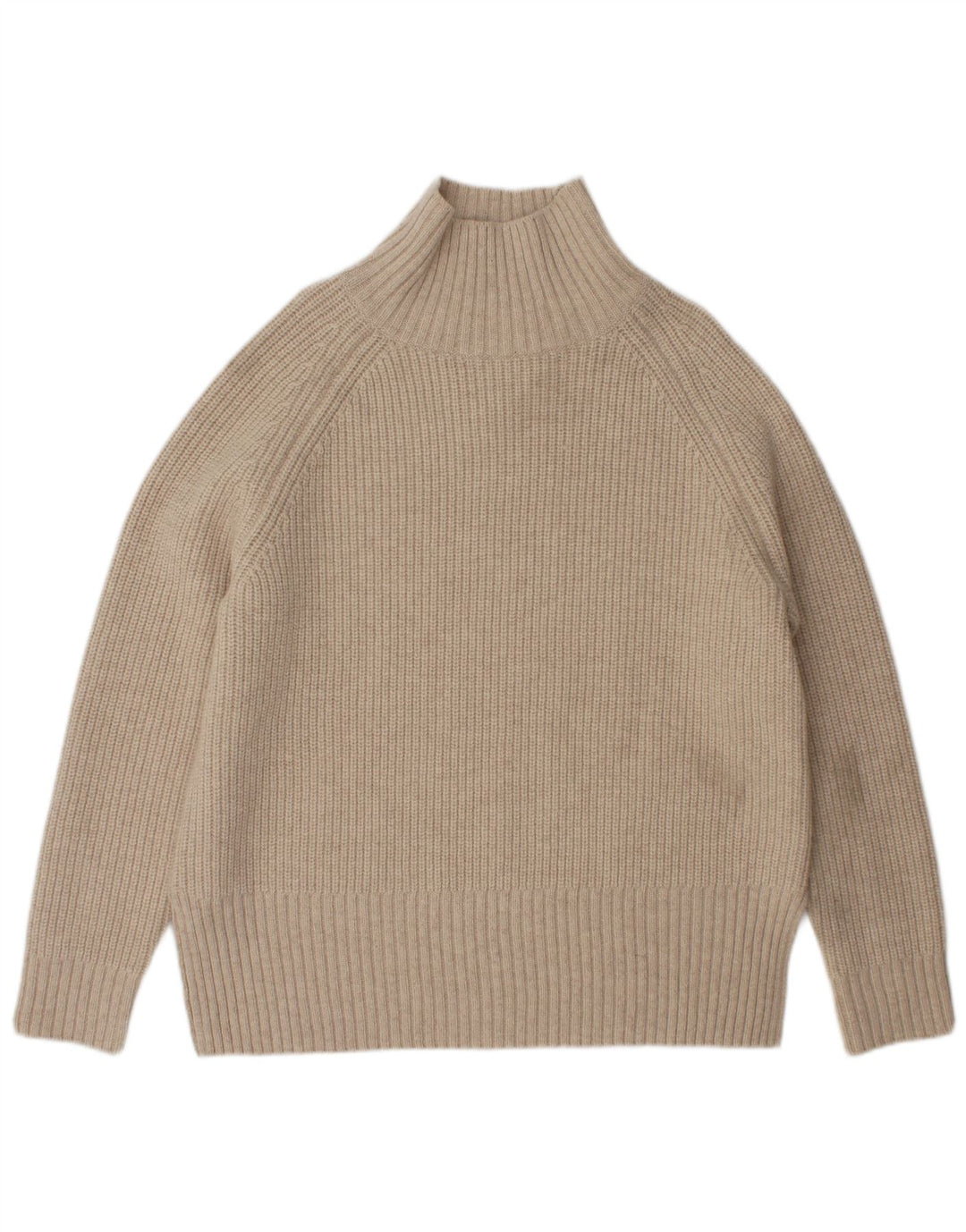 Maglione maglione oversize con collo dolcevita da donna Zara UK 10 piccolo in lana beige