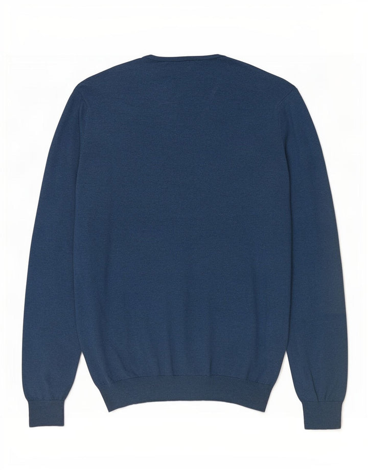 Massimo Dutti Maglione da uomo con scollo a V XL in cotone blu