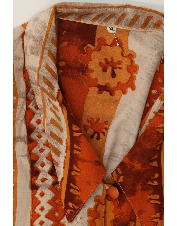VINTAGE Womens Shirt UK 18 XL Orange Striped Vintage Vintage and Second-Hand Vintage from Messina Hembry 