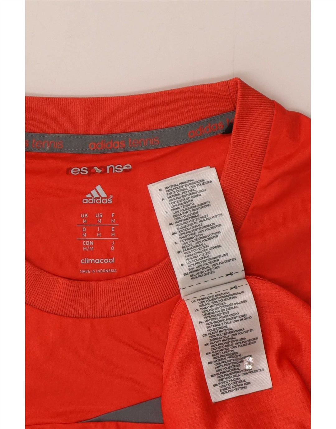 T-shirt Adidas Climacool da uomo Top in poliestere color block rosso medio