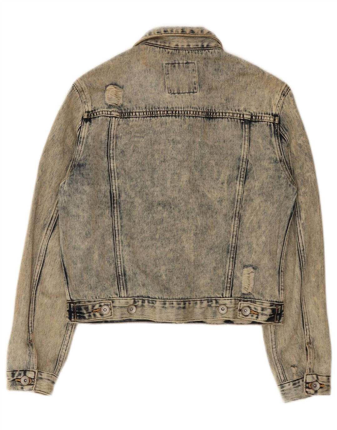 Giacca in denim da donna Superdry Crop Distressed Acid Wash UK 8 Small Blu