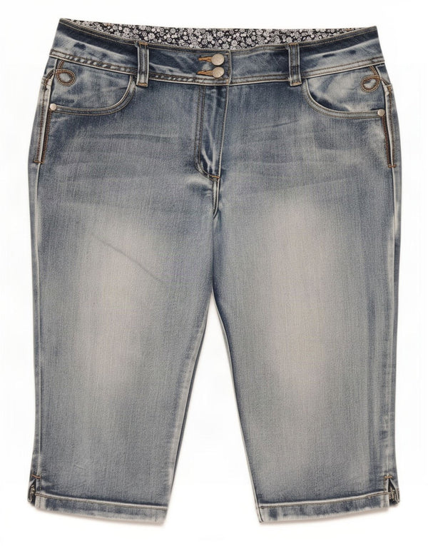 Pantaloncini di jeans Bermuda da donna M&Co UK 14 Large W34 Cotone blu