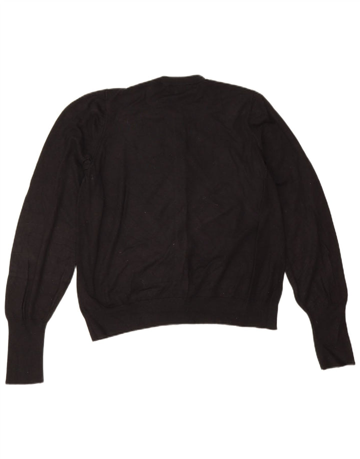 Maglione cardigan da donna Marks & Spencer UK 16 grande viscosa nera