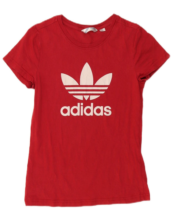 T-shirt grafica da donna ADIDAS Top IT 38 Small rosso cotone
