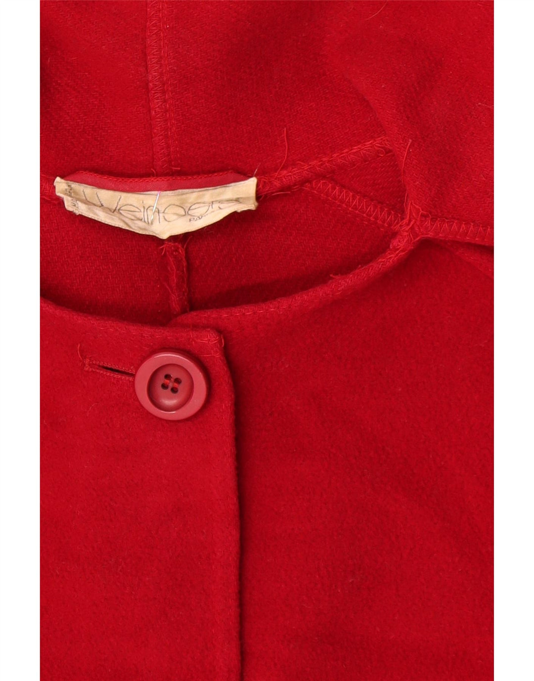 Soprabito vintage da donna con cravatta sul davanti UK 18 XL in lana rossa