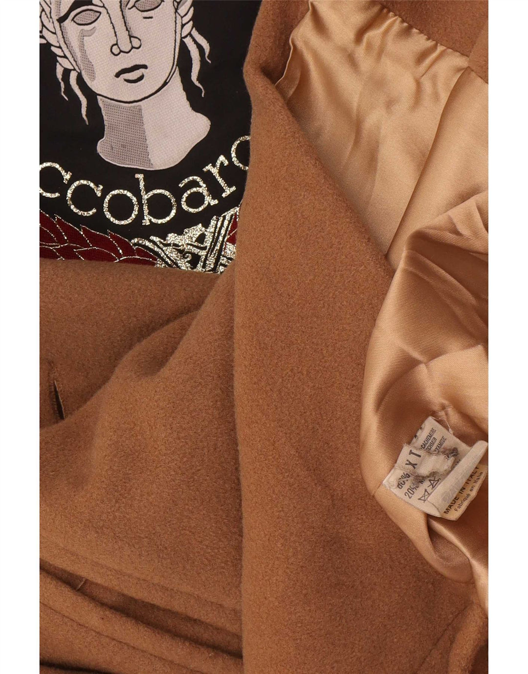 Cappotto doppiopetto oversize militare da donna Roccobarocco UK 18 XL Beige