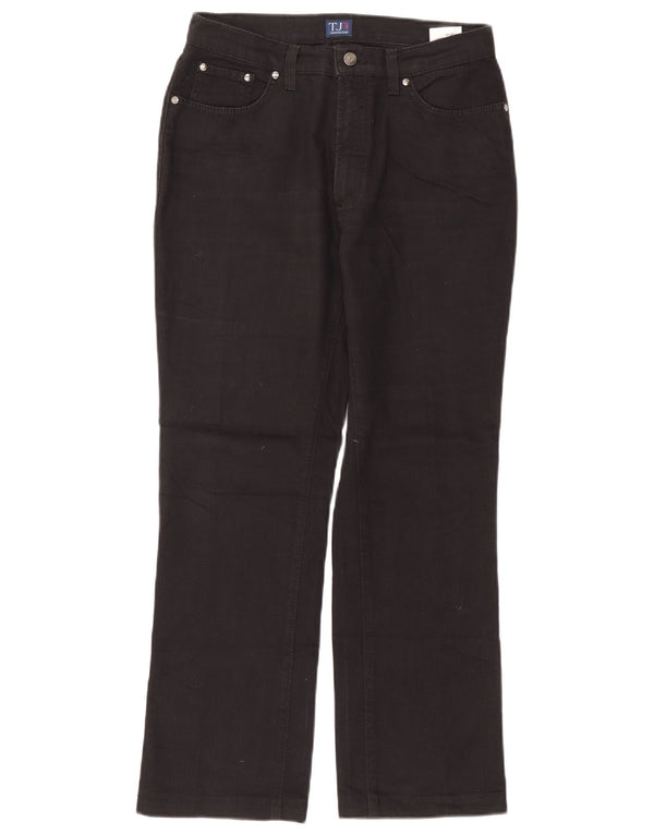 Trussardi Womens Straight Casual Trousers W30 L28 Navy Blue Cotton