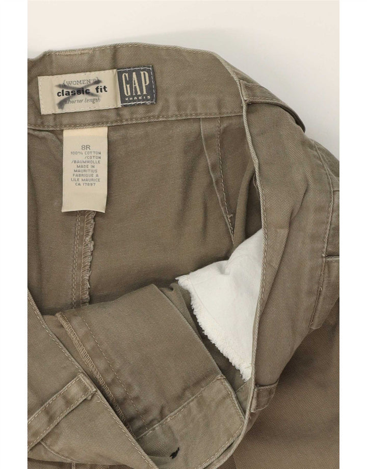 Pantaloncini chino Gap da donna con vestibilità classica US 8 Medium W30 cotone kaki
