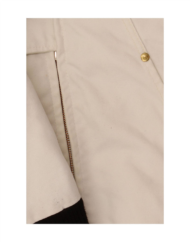 Giacca bomber con cappuccio da uomo Richlu UK 40 grande cotone bianco sporco