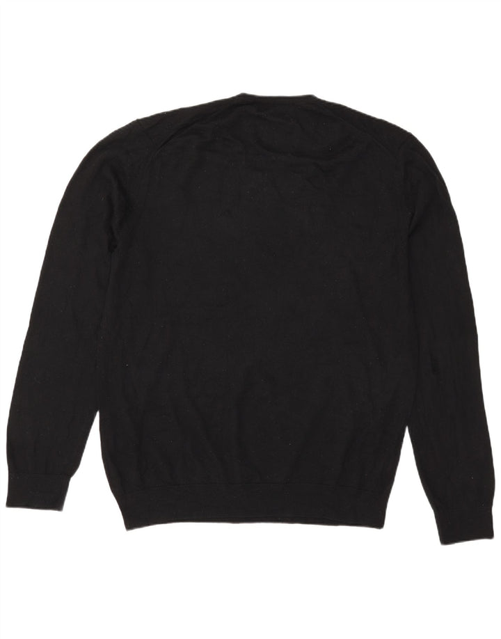 Maglione da uomo Marks & Spencer con scollo a V XL in lana merino nera