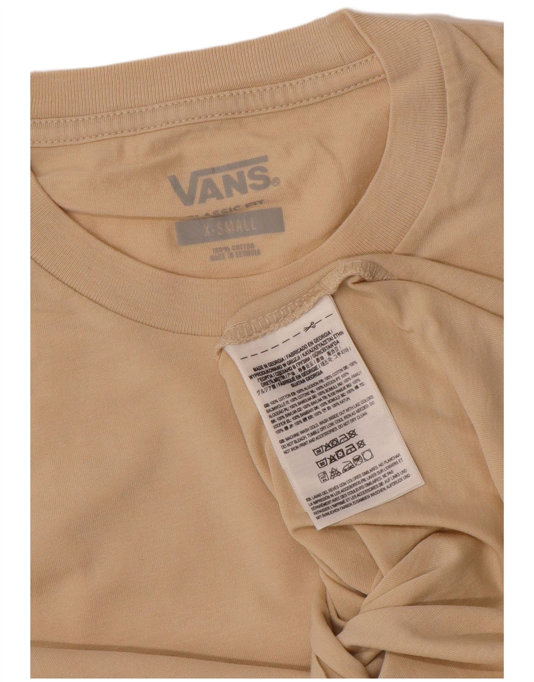 T-shirt da uomo con vestibilità classica VANS XS in cotone beige