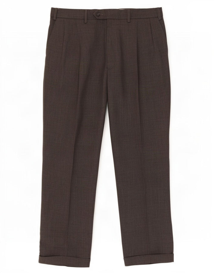 Pantaloni da abito con pegging da uomo Marks & Spencer W38 L29 poliestere grigio
