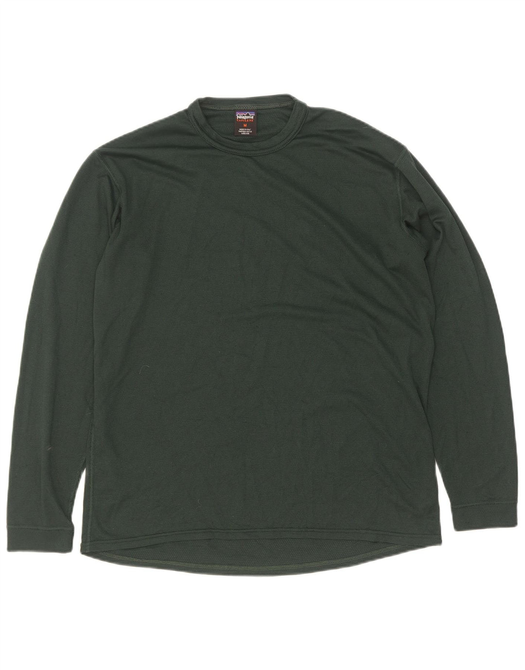 Patagonia Top da uomo a maniche lunghe in poliestere verde medio