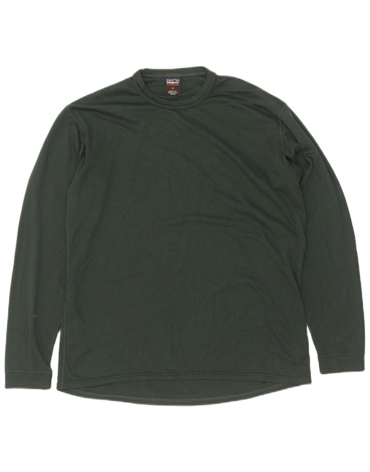 Patagonia Top da uomo a maniche lunghe in poliestere verde medio