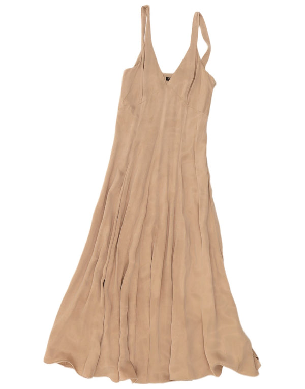 Abito lungo senza maniche da donna Massimo Dutti EU 34 2XS Poliestere beige