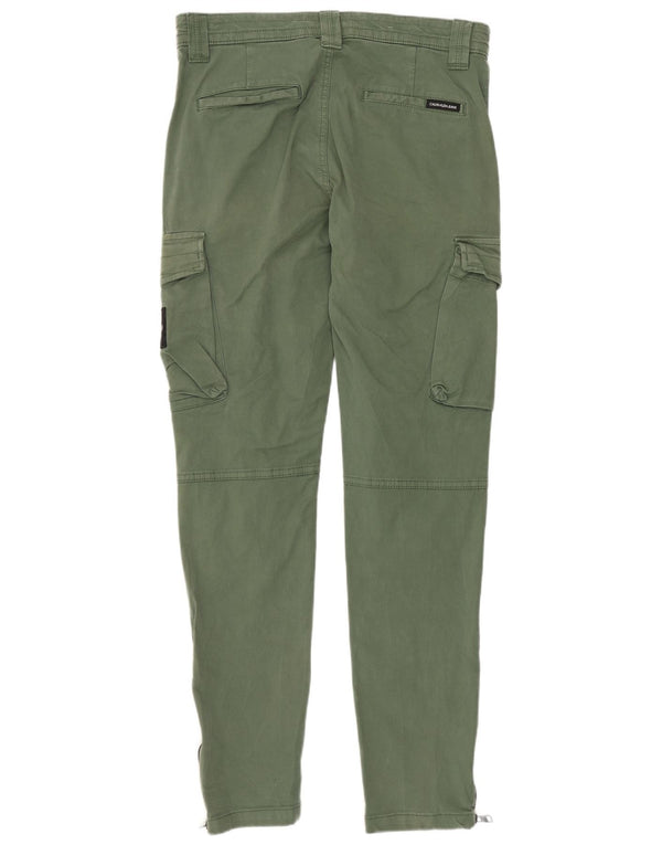 Pantaloni cargo slim da uomo Calvin Klein W28 L30 cotone verde