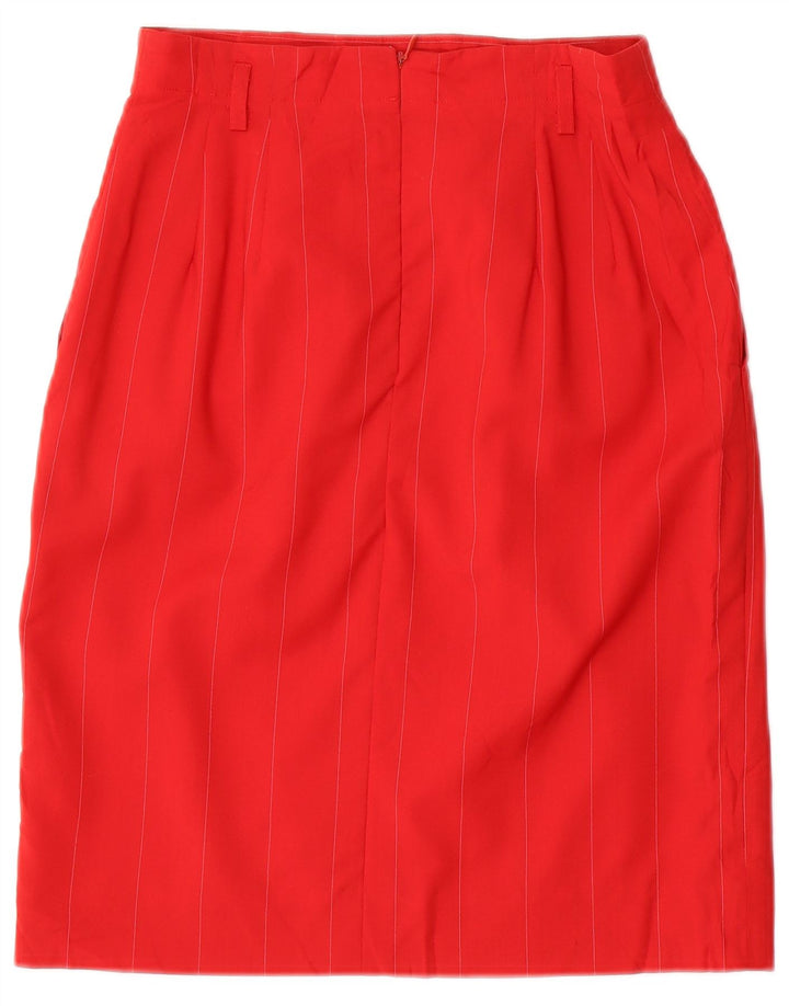 RALPH LAUREN Gonna dritta a vita alta da donna US 4 Small W24 Gessato rosso