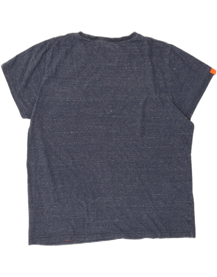 T-shirt da uomo vestibilità regolare Superdry Top 2XL cotone screziato blu navy