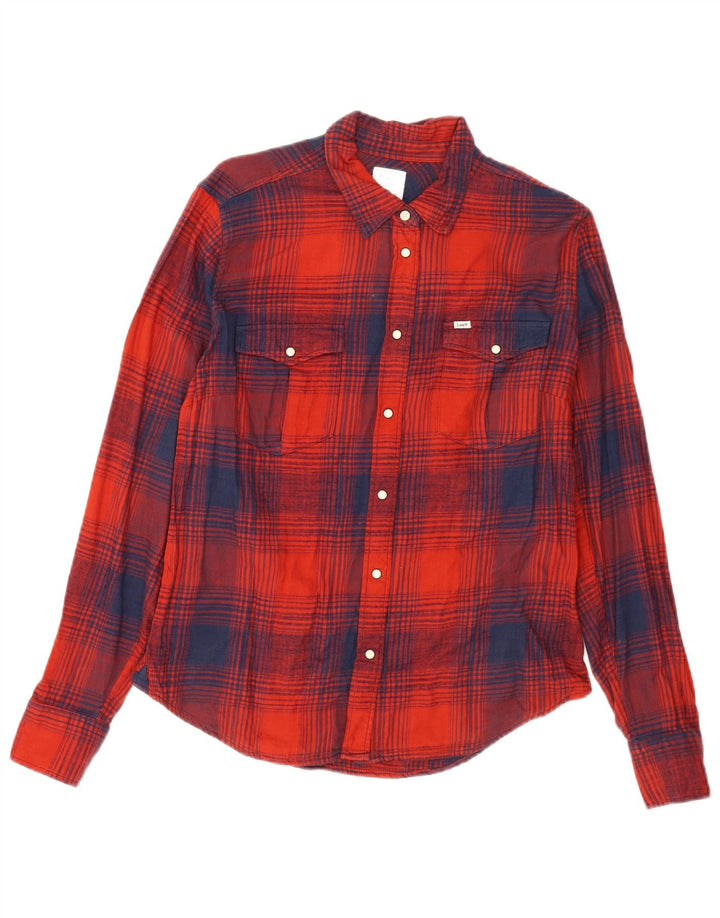 Camicia Lee da uomo in flanella dalla vestibilità regolare, grande cotone scozzese rosso