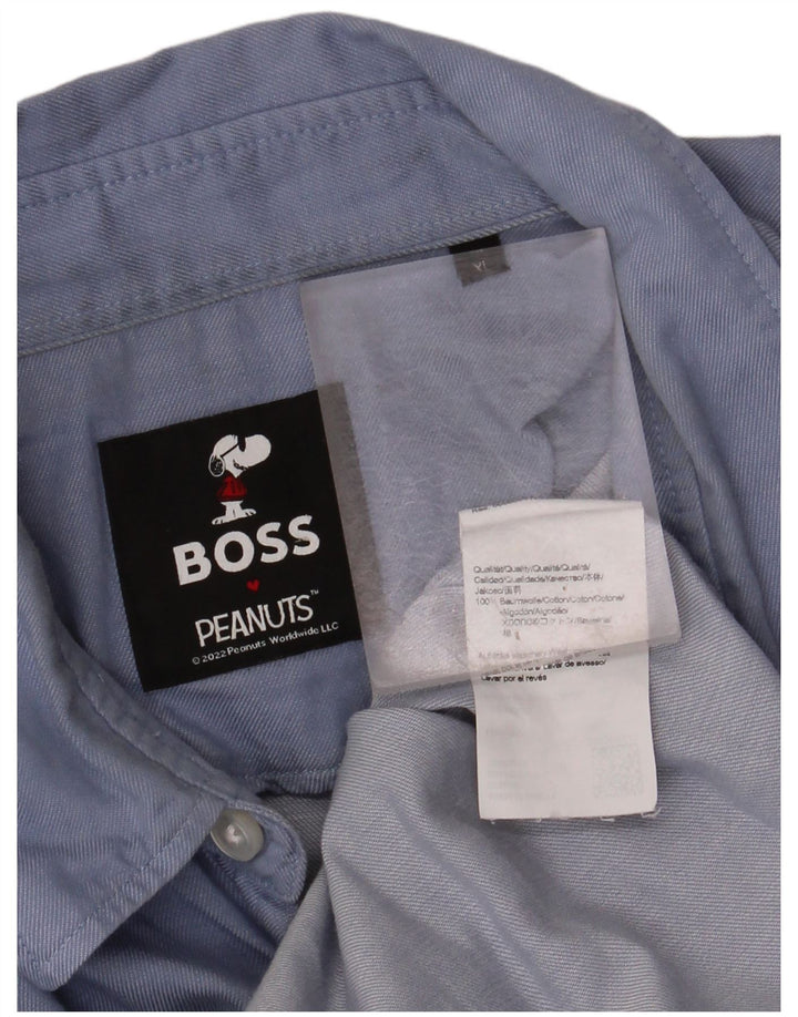 Camicia da uomo Peanuts HUGO BOSS XL in cotone blu