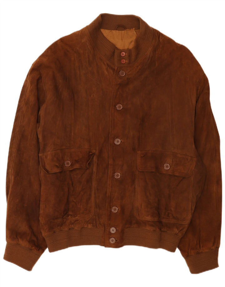 Giubbotto bomber in pelle scamosciata da uomo Maximilian UK 42 XL Marrone