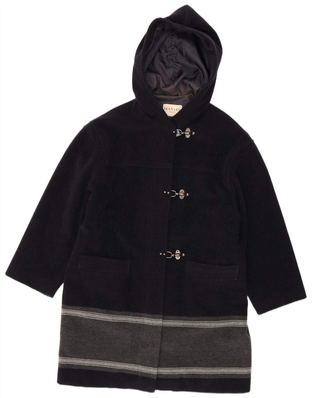 Montgomery con cappuccio da donna Max & Co. UK 14 Large Blu Navy Colorblock