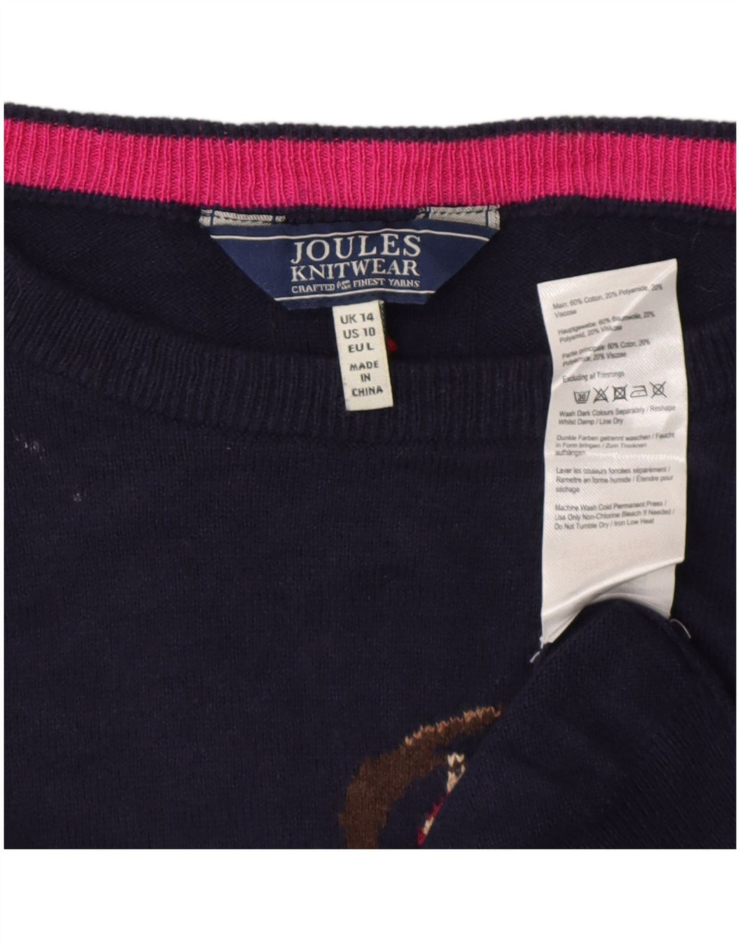 Joules Maglione da donna con scollo a barca Maglione UK 14 Large Blu Navy Natale