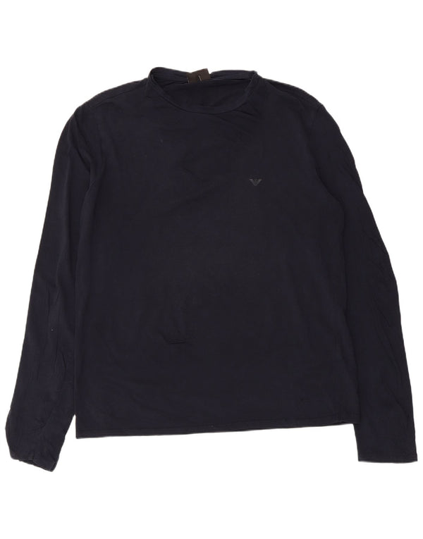 Armani Top da uomo a maniche lunghe 2XL Blu Navy