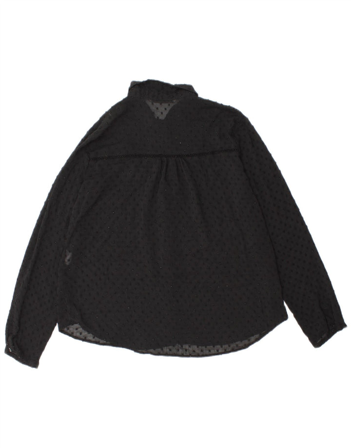 ZARA Womens Shirt Blouse UK 14 Large Black Polyester