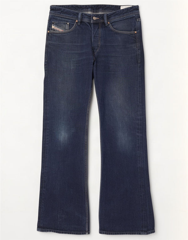 Diesel Uomo Zhav Bootcut Jeans W32 L32 Blu Navy Cotone
