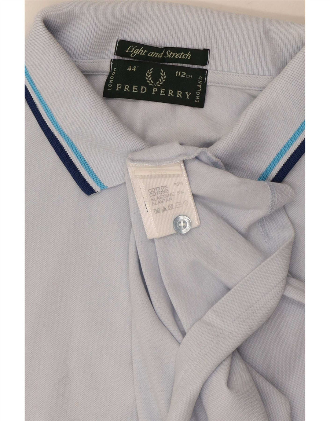 Polo da uomo Fred Perry in cotone a righe blu medio