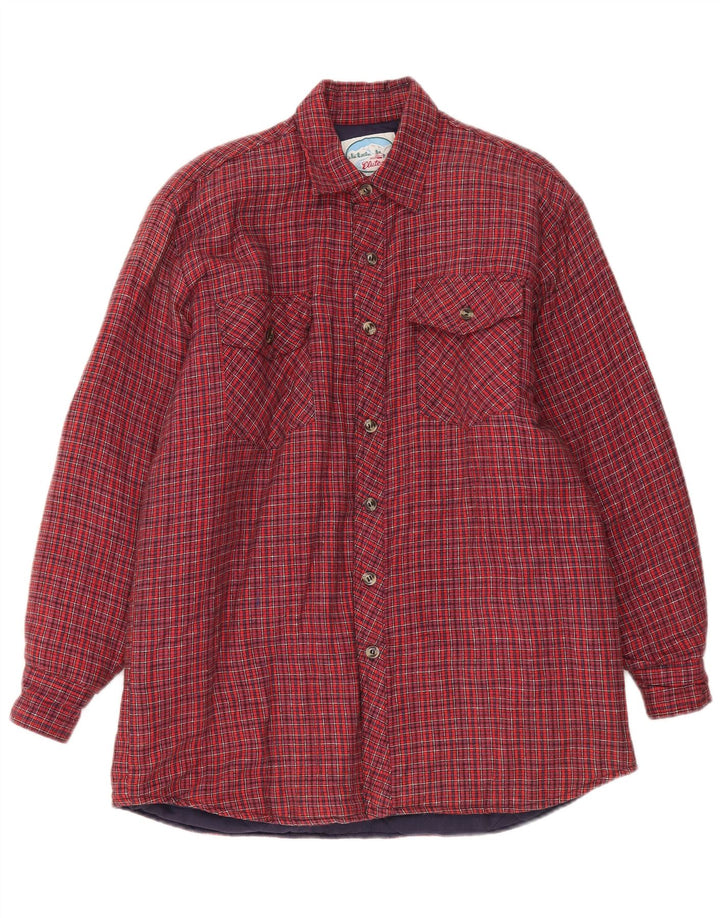 VINTAGE Mens Lumberjack Shirt Medium Red Check Cotton