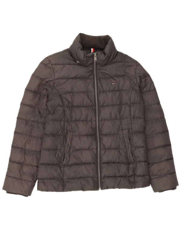 Giacca imbottita da donna Tommy Hilfiger UK 14 poliestere nero medio