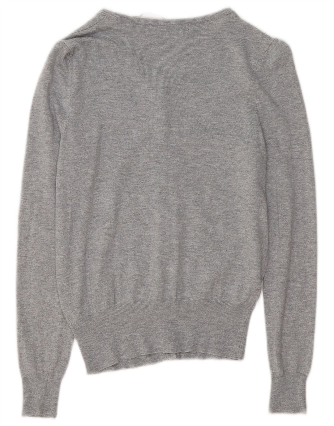 Maglione cardigan da donna Marks & Spencer UK 8 piccola viscosa screziata grigia