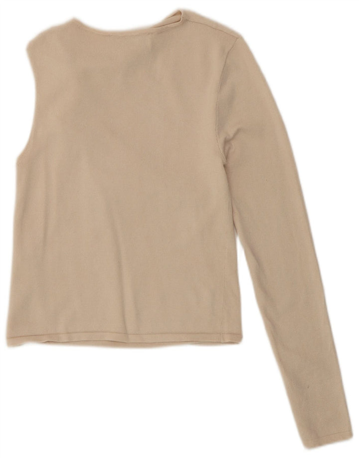 Top corto monospalla da donna Zara UK 8 piccolo in viscosa beige