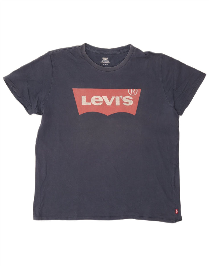T-shirt grafica da uomo Levi's Top XL in cotone blu navy