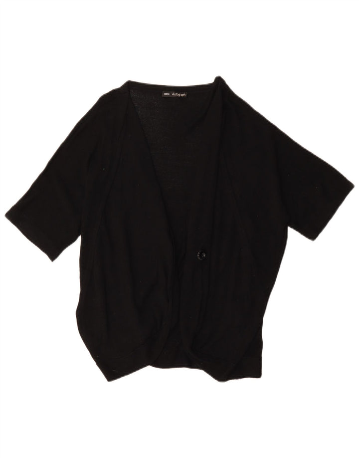 Maglione cardigan autografo da donna Marks & Spencer UK 16 grande nero