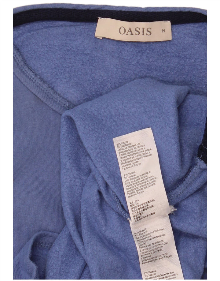 Felpa da donna con motivo astratto Oasis UK 12 Viscosa blu medio