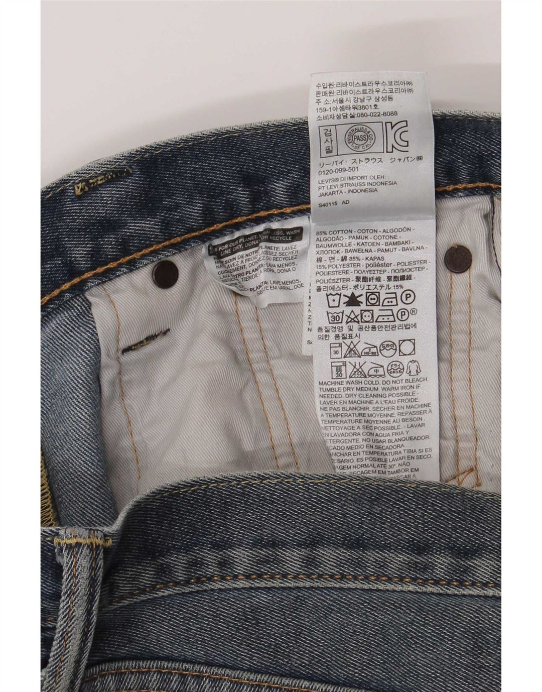 Levi's Uomo 522 Jeans dritti W30 L30 Cotone Blu