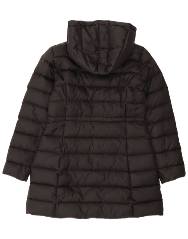Cappotto imbottito con cappuccio da donna Benetton UK 14 medio nero in poliammide