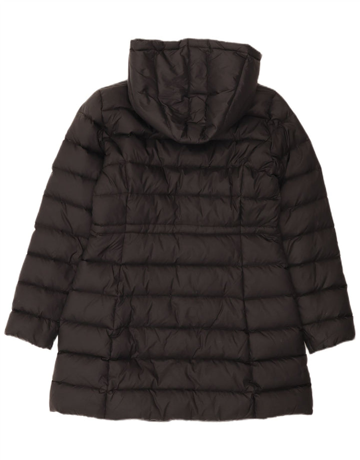 Cappotto imbottito con cappuccio da donna Benetton UK 14 medio nero in poliammide