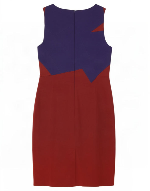 Abito tubino da donna Karen Millen UK 16 Large Borgogna color block